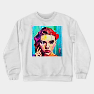 Portrait of Scarlett  Johansson Crewneck Sweatshirt